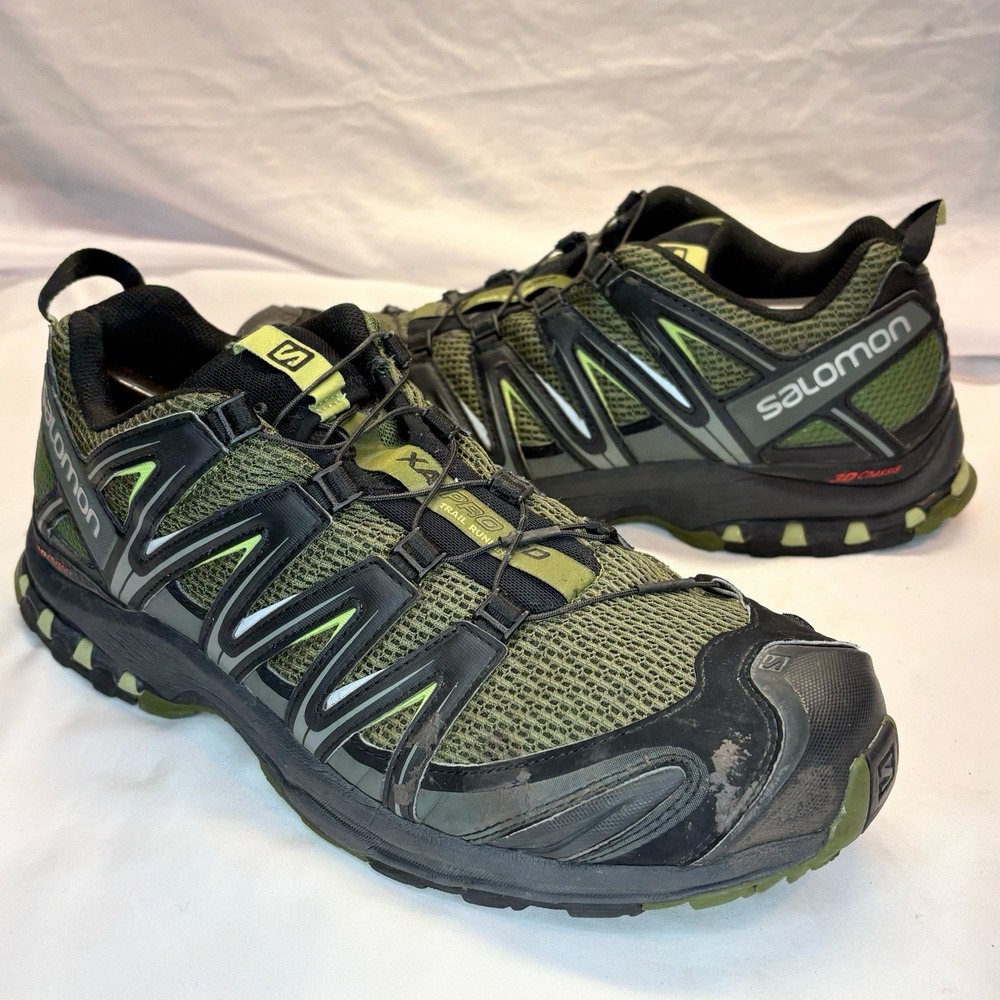 Salomon XA Pro 3D Shoes Mens Size 11.5 Green Trail Hiking Athletic Sneakers